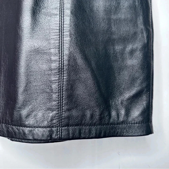Wilson Maxima Black Leather Skirt Size 10 - Picture 4 of 6